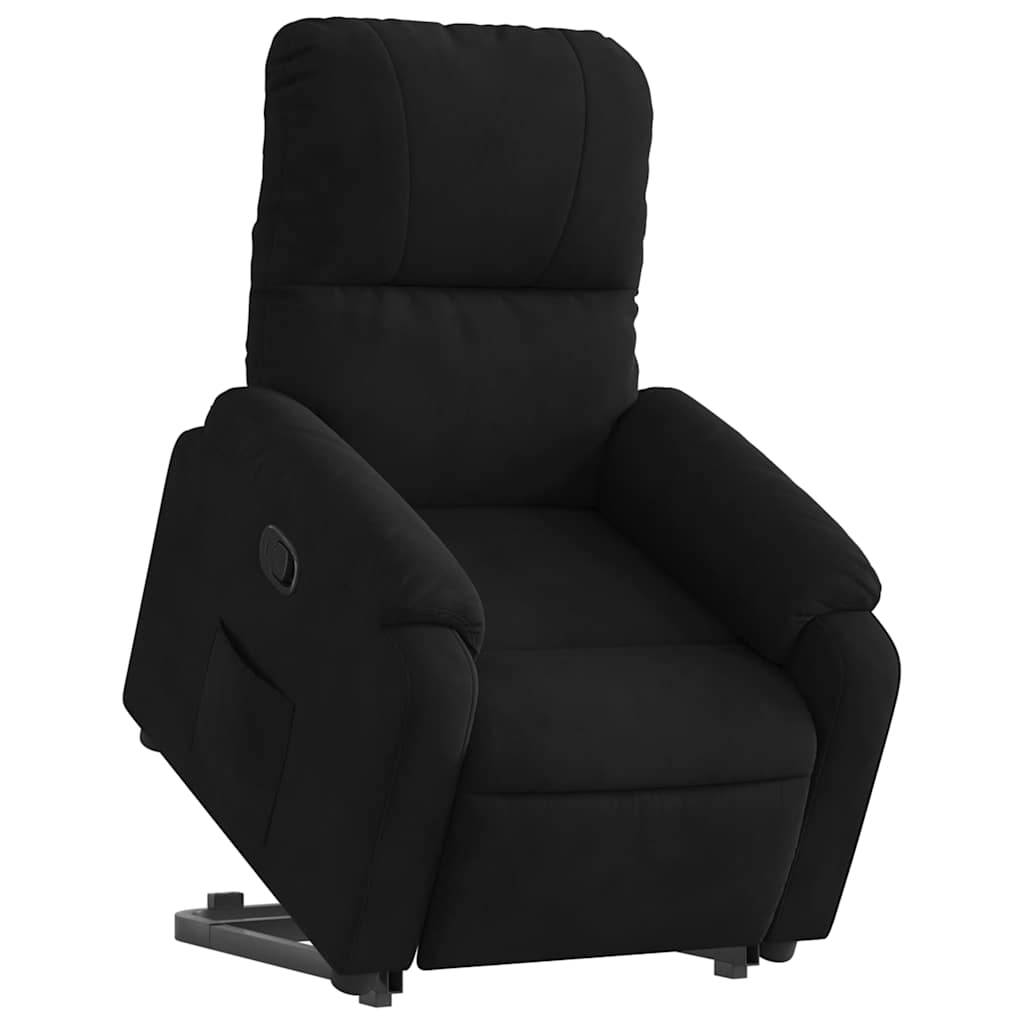 vidaXL Relaxsessel mit Aufstehhilfe Schwarz Mikrofasergewebe