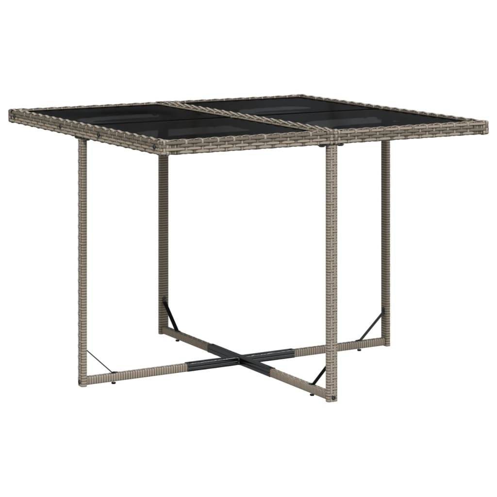 vidaXL 9-teiliges Garten-Ess-Set mit Kissen, grau, Polyrattan
