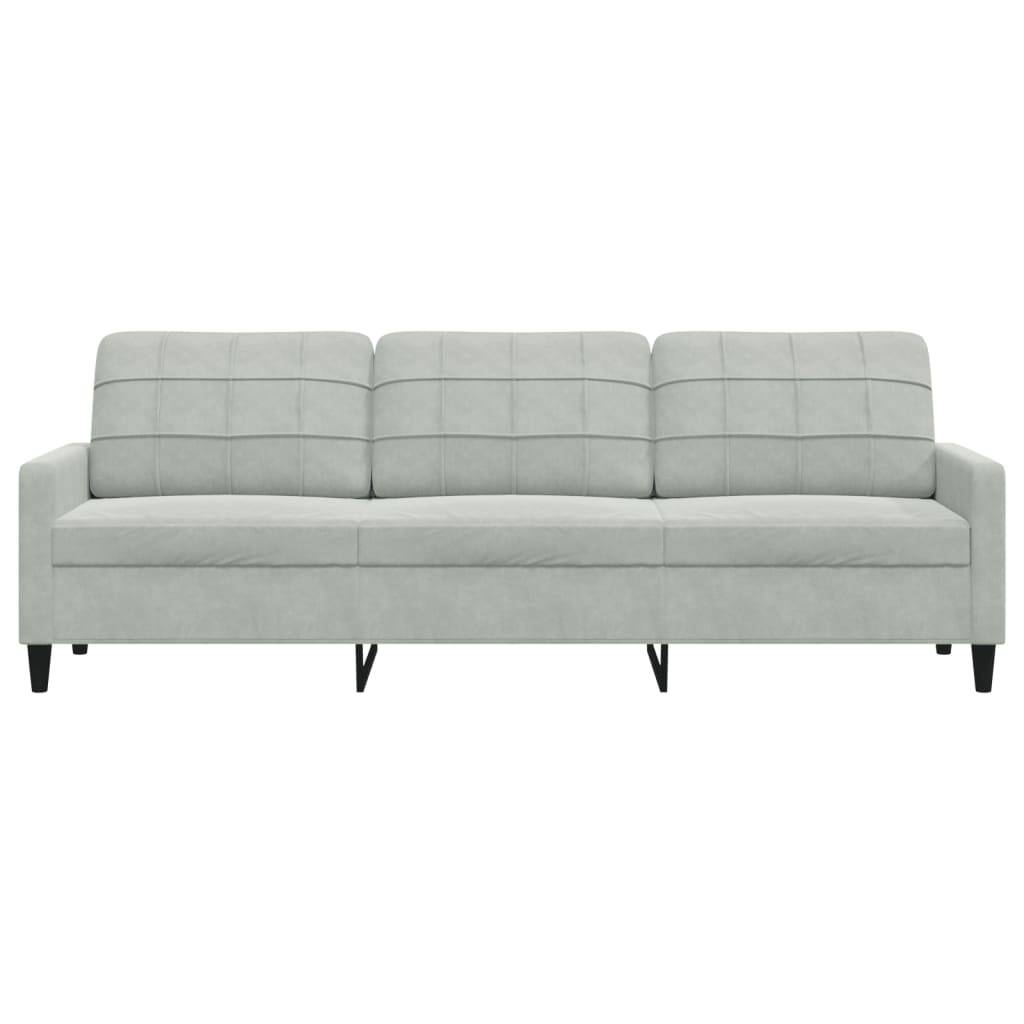 vidaXL 3-Sitzer-Sofa Hellgrau 210 cm Samt