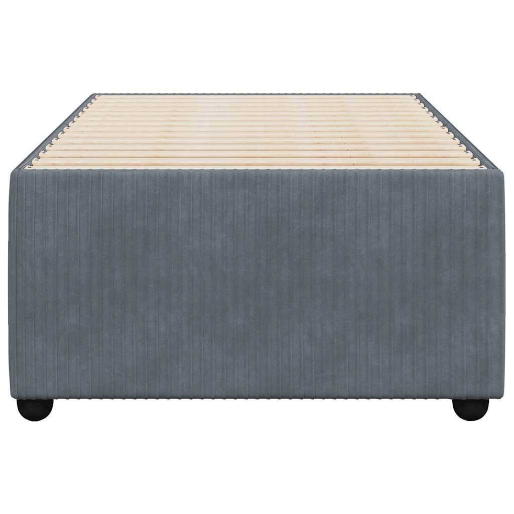 vidaXL Bettgestell ohne Matratze Dunkelgrau 90x200 cm Samt