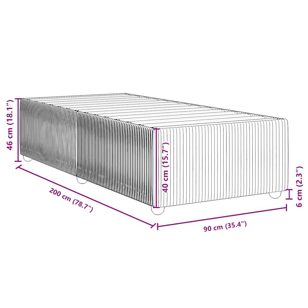 vidaXL Bettgestell ohne Matratze Dunkelgrau 90x200 cm Samt