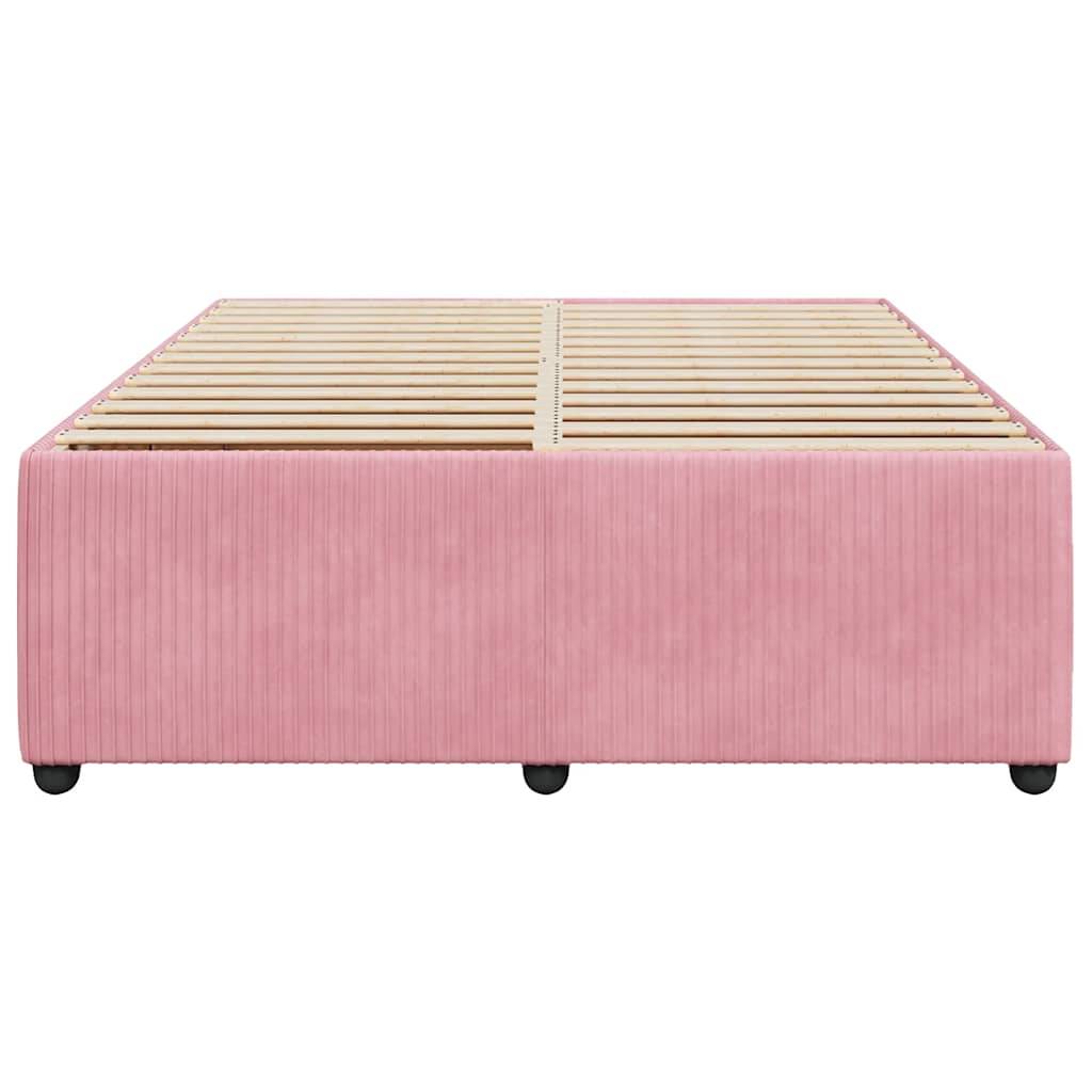 vidaXL Bettgestell Rosa 160x200 cm Samt