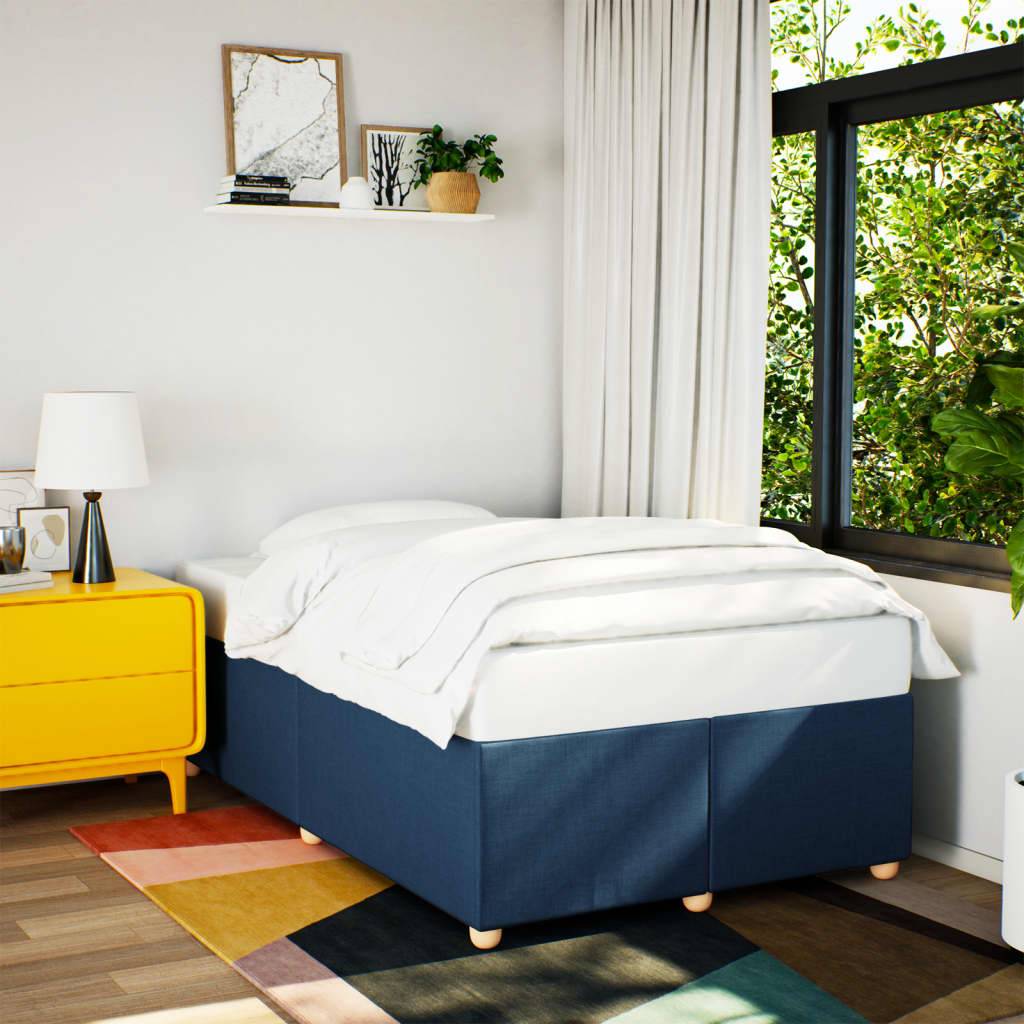 vidaXL Bettgestell ohne Matratze Blau 120x190 cm Stoff