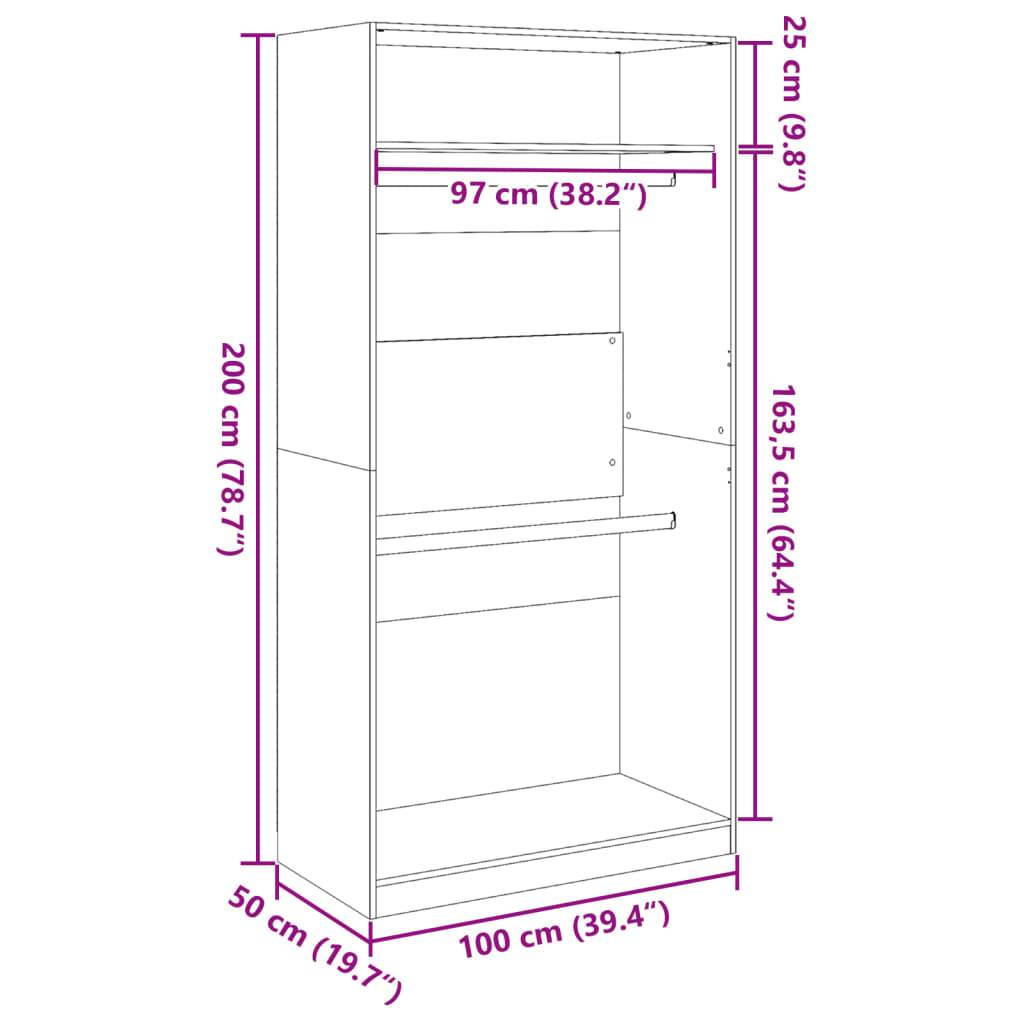 vidaXL Kleiderschrank Sonoma-Eiche 100x50x200 cm Holzwerkstoff