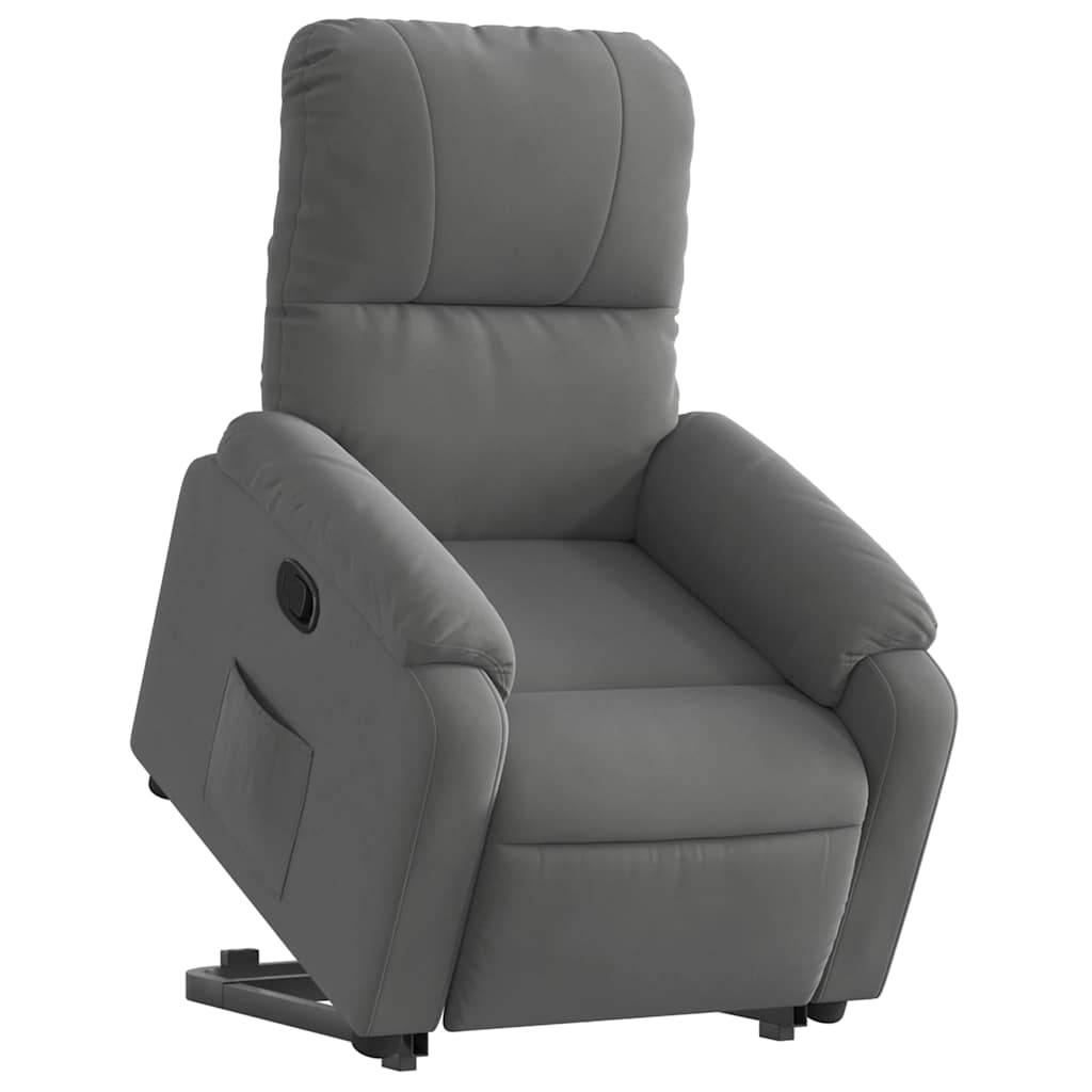vidaXL Relaxsessel mit Aufstehhilfe Dunkelgrau Mikrofasergewebe