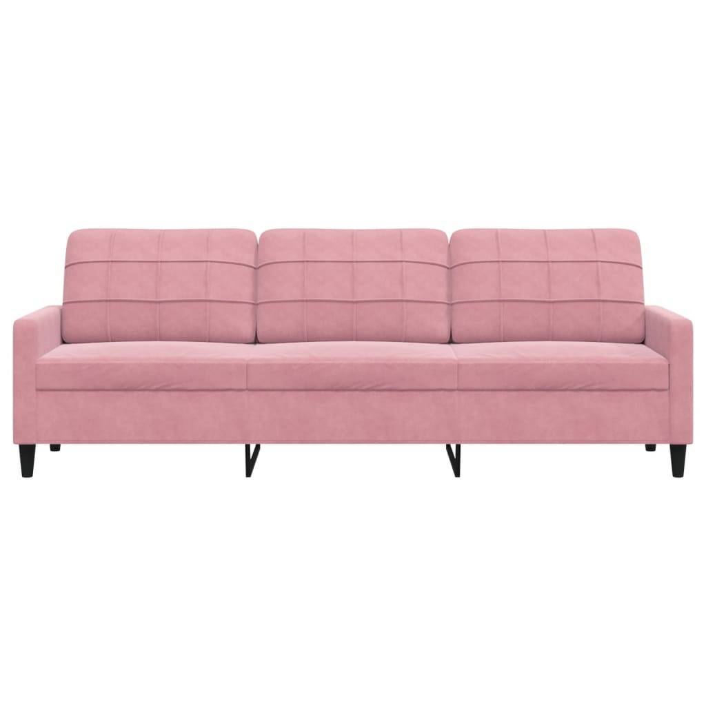 vidaXL 3-Sitzer-Sofa Rosa 210 cm Samt