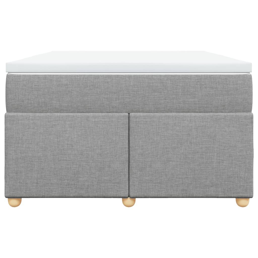 vidaXL Boxspringbett mit Matratze Hellgrau 120x200 cm Stoff