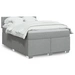 vidaXL Boxspringbett mit Matratze Hellgrau 140x190 cm Stoff vidaXL Boxspringbett mit Matratze Hellgrau 140x190 cm Stoff