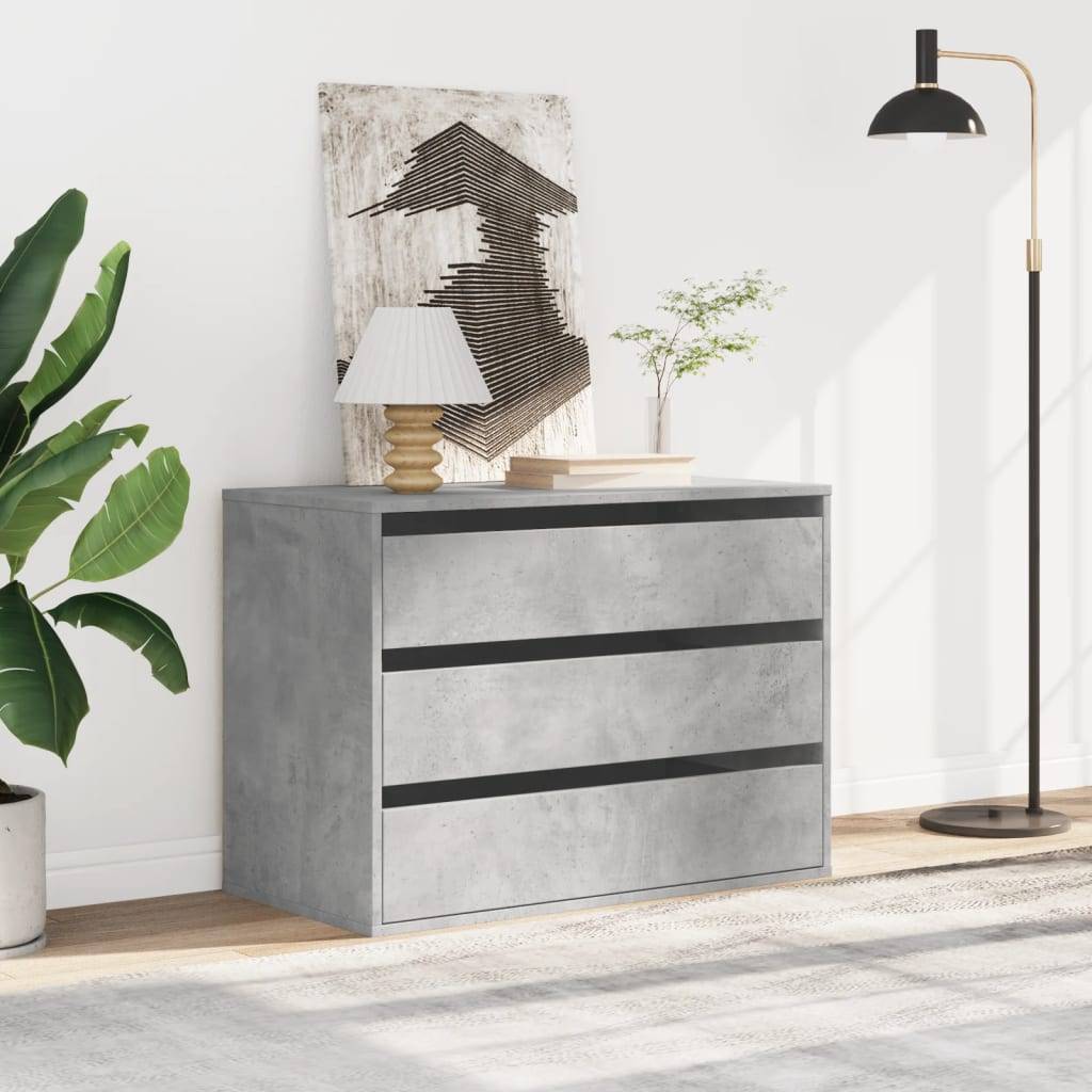 vidaXL Kommode Betongrau 80x41x58 cm Holzwerkstoff