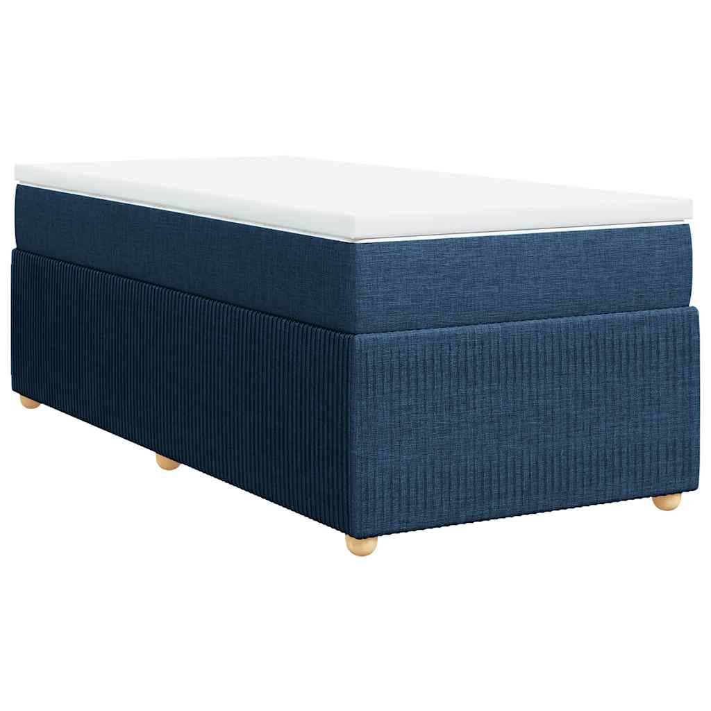 vidaXL Boxspringbett mit Matratze Blau 90x190 cm Stoff