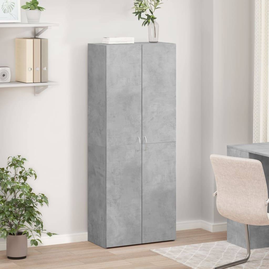 vidaXL Aktenschrank Betongrau 60x32x153 cm Holzwerkstoff