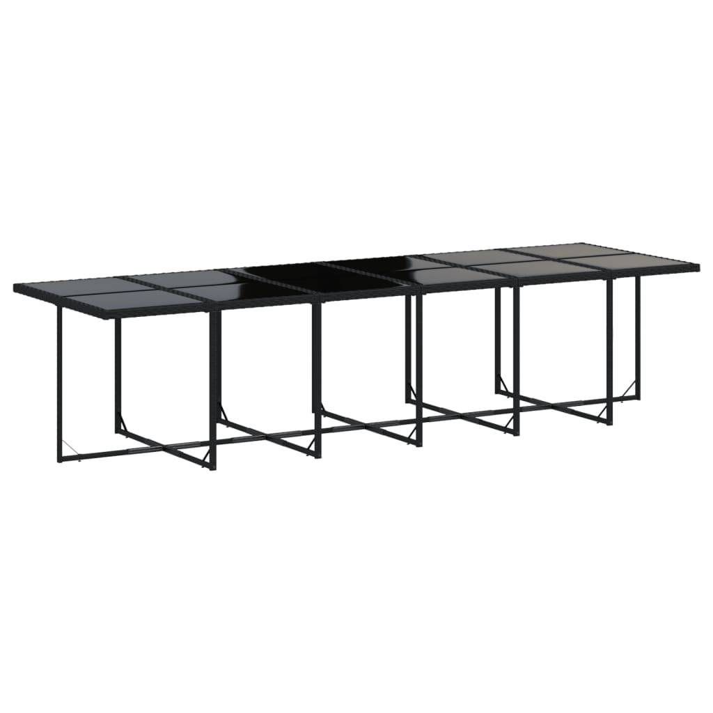 vidaXL 13-tlg. Garten-Essgruppe mit Kissen Schwarz Poly Rattan
