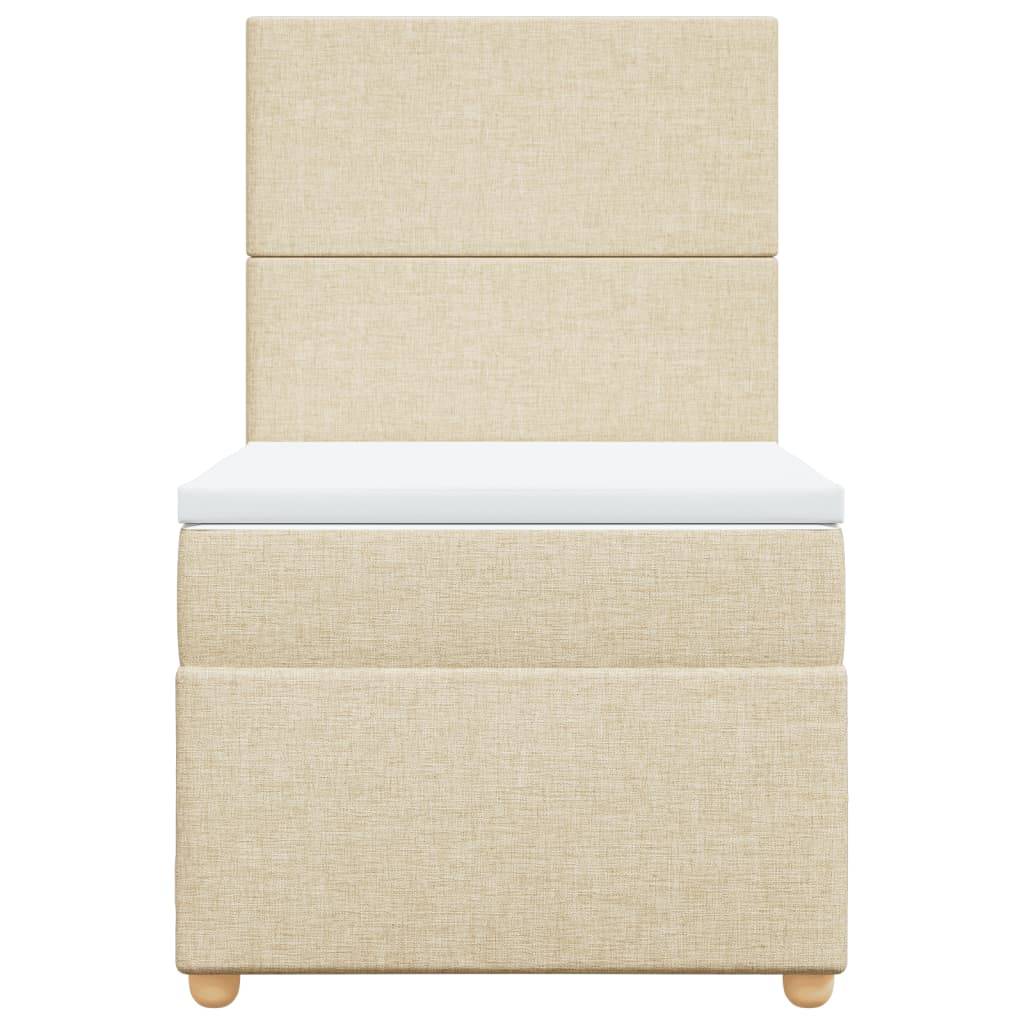 vidaXL Boxspringbett mit Matratze Creme 90x190 cm Stoff
