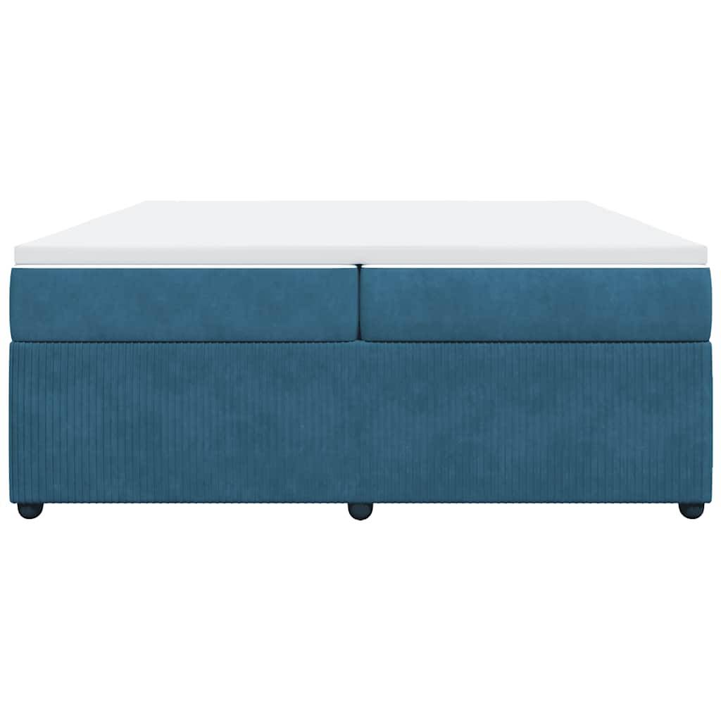 vidaXL Boxspringbett mit Matratze Dunkelblau 200x200 cm Samt