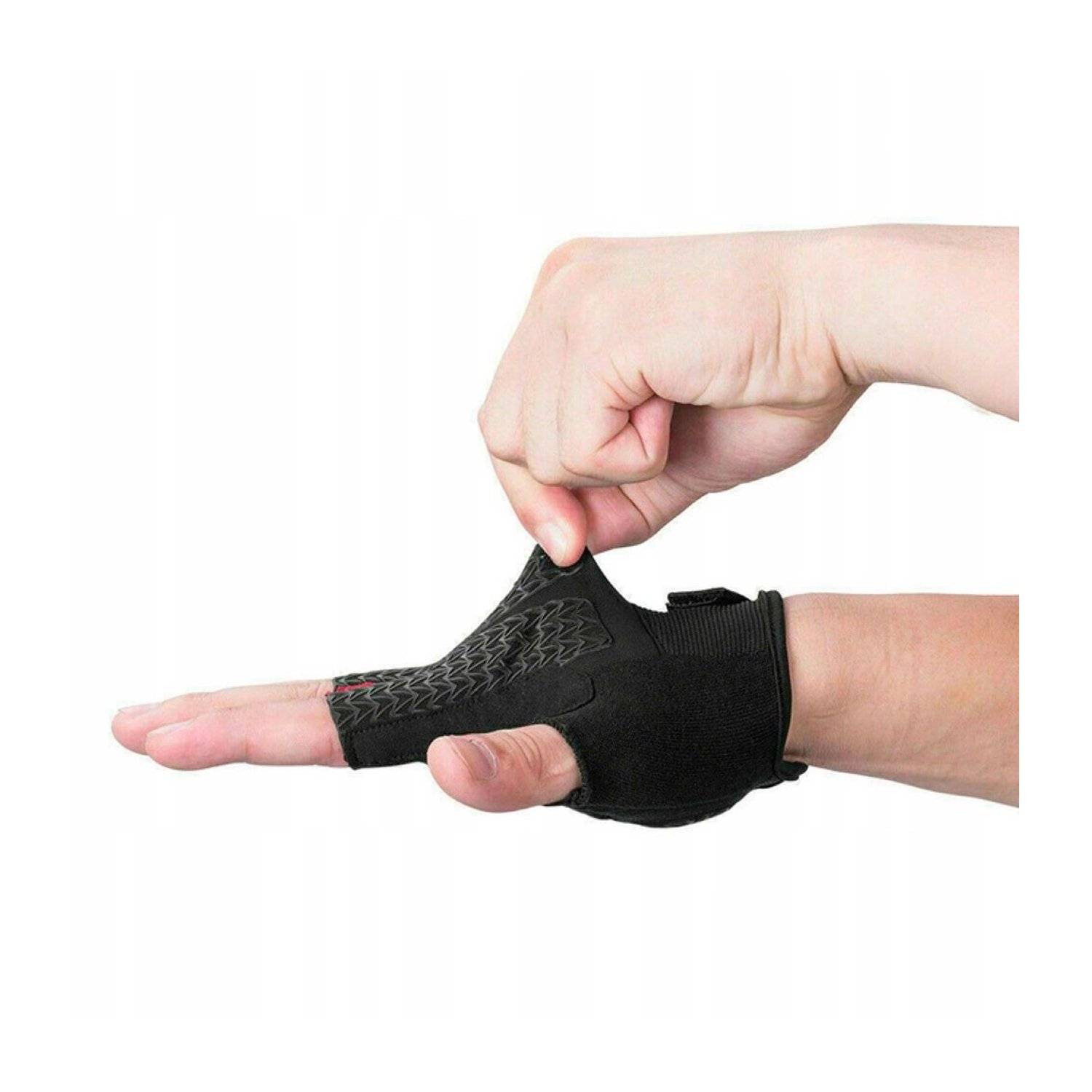 Rockbros Fäustlinge Fahrradhandschuhe Sporthandschuhe mit Gel-Einsätzen Schwarz–Grau S