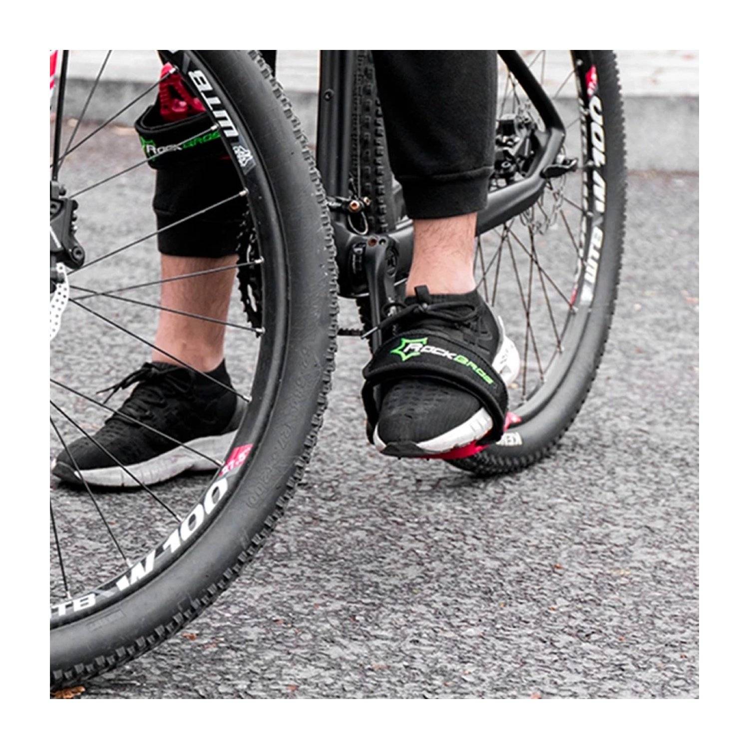 Rockbros Fahrradpedalriemen in Schwarz Fahrradpedal Sport Pedalriemen Fahrrad