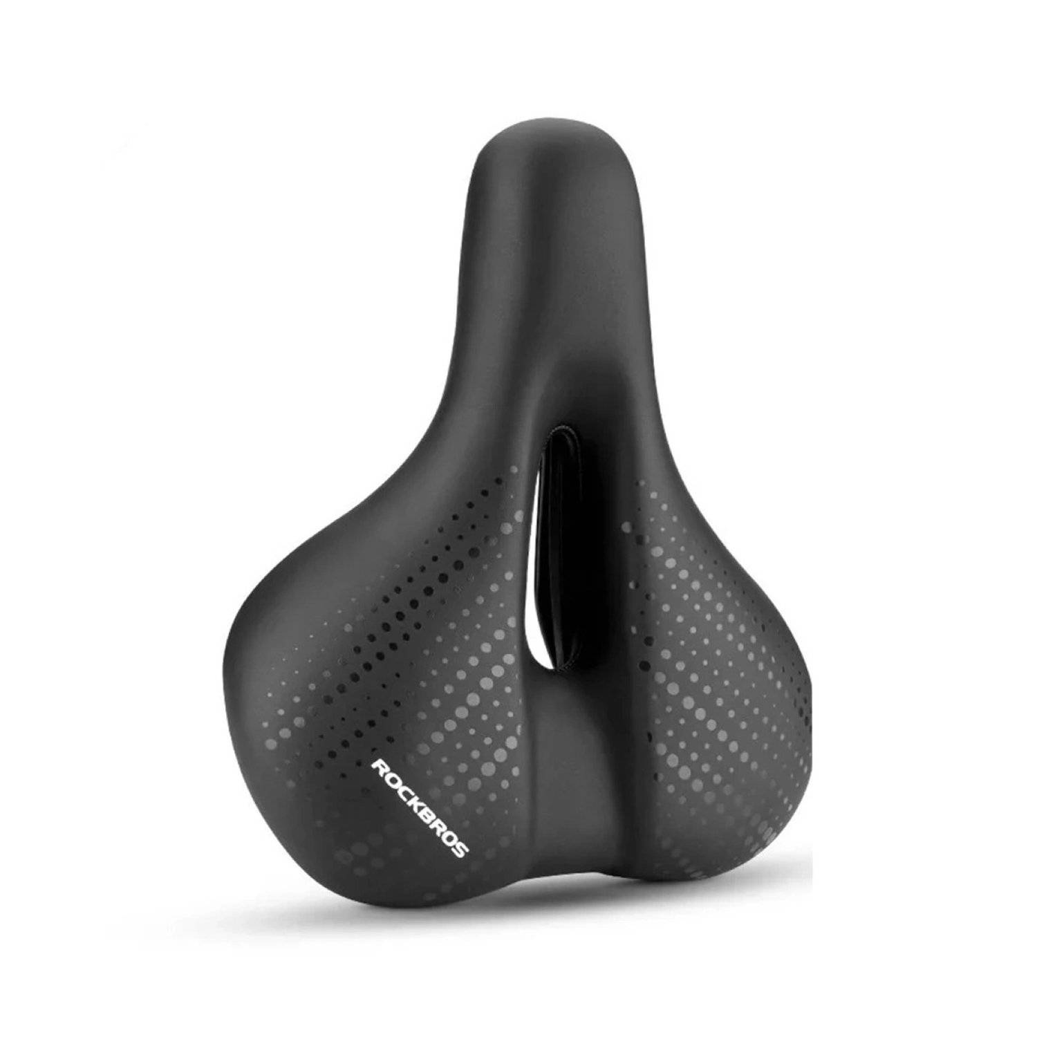Rockbros MTB-Fahrradsattel ergonomischer Fahrradsitz aus Leder - Schwarz-Blau