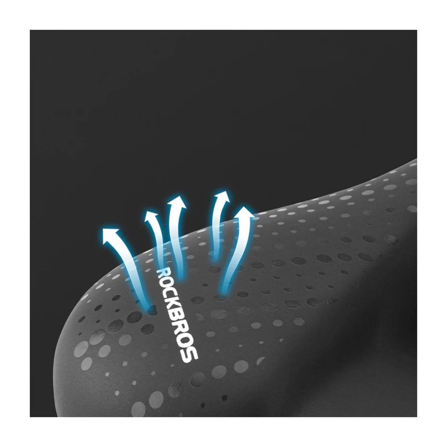 Rockbros MTB-Fahrradsattel ergonomischer Fahrradsitz aus Leder - Schwarz-Blau