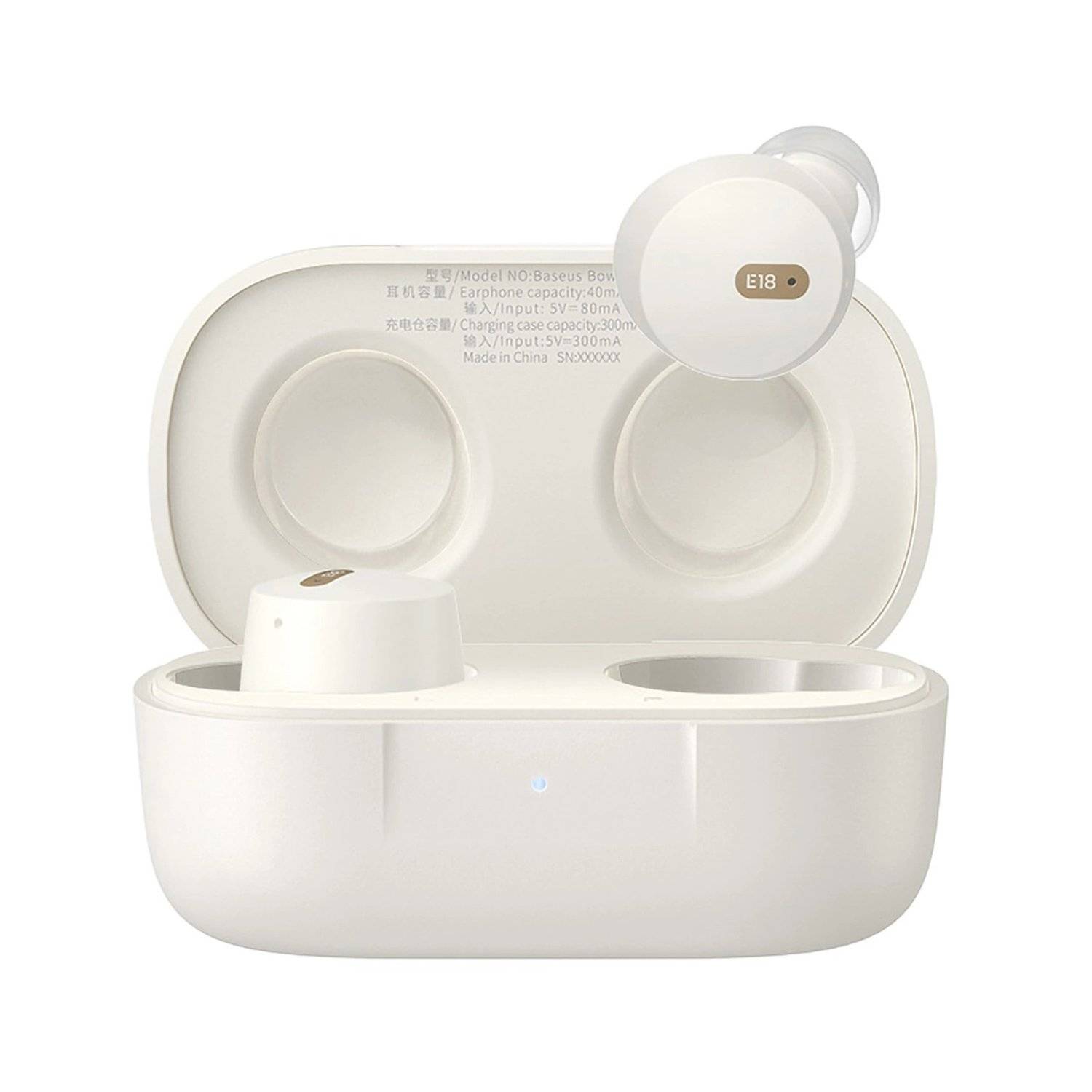 In-Ear-Kopfhörer Baseus Bowie E18 kabellose TWS ENC IPX4 Kopfhörer Bluetooth 5.3 Weiß