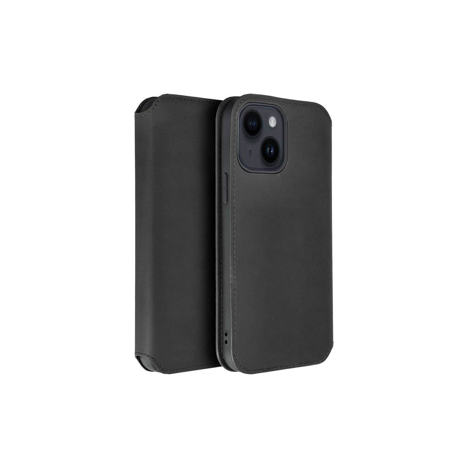 Dual Pocket Holster Buch Tasche kompatibel mit Realme C67 Schwarz