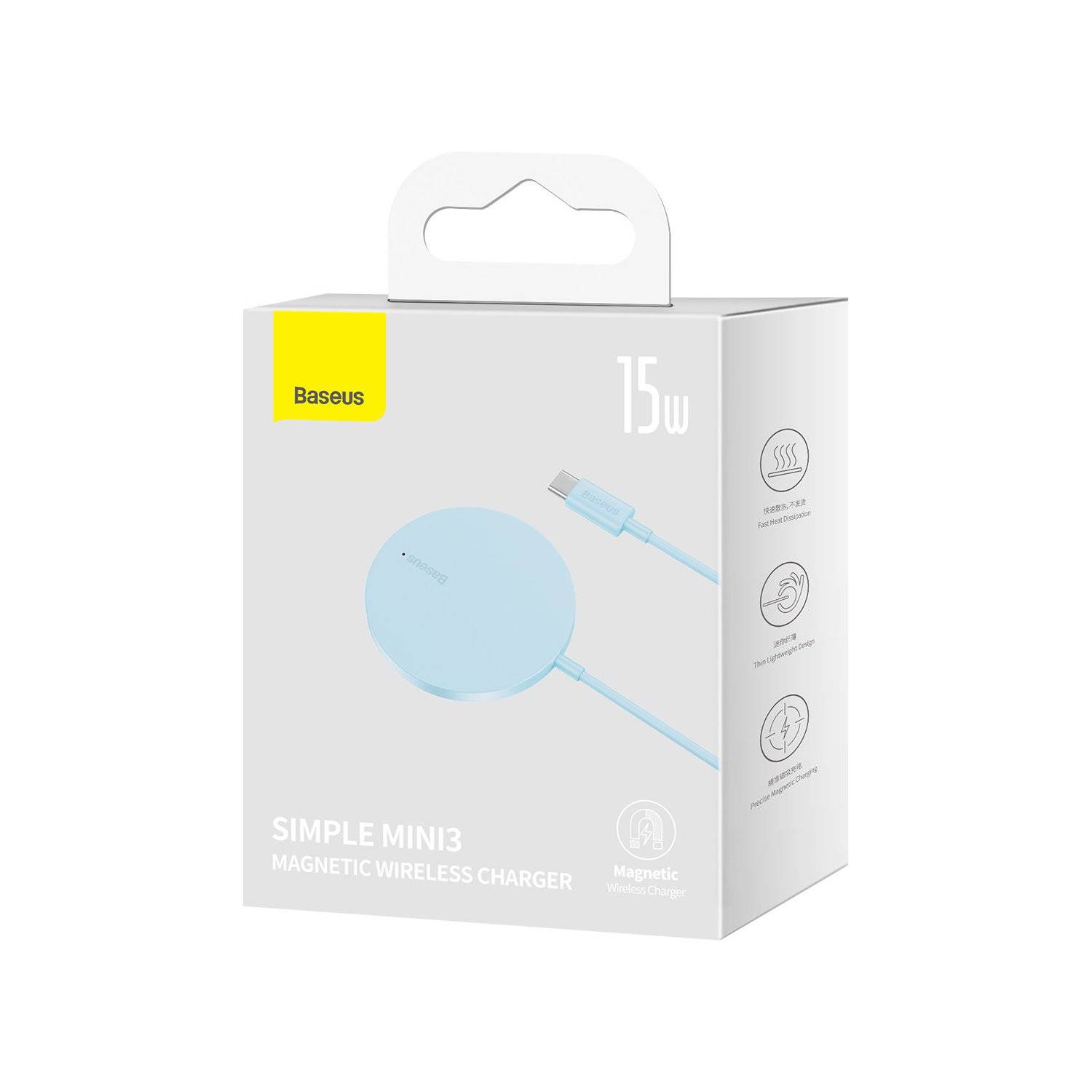 Baseus Simple Mini3 magnetisches Ladegerät MagSafe 15W blau