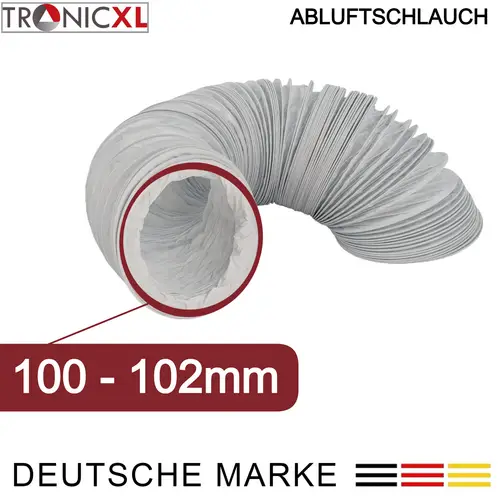 PVC Abluftschlauch 100 mm 3 m Trockner Ablufttrockner 100er Klimagerät Zuluft Klimaanlage Grow Schlauch Abluft PVC Abluftschlauch 100 mm 3 m Trockner Ablufttrockner 100er Klimagerät Zuluft Klimaanlage Grow Schlauch Abluft