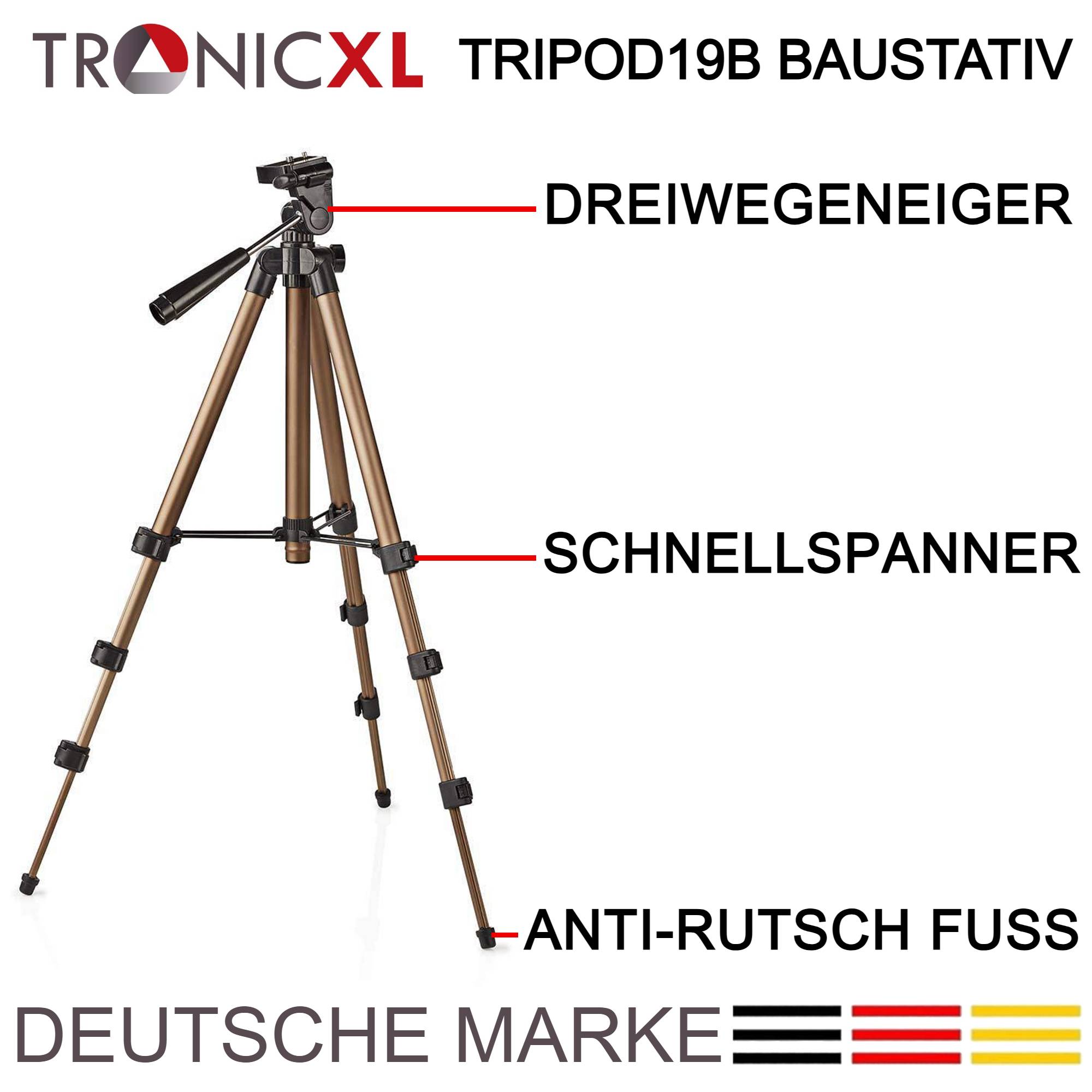 Tripod 19B 105cm Baustativ Stativ Laser für Bosch Dewalt Makita SUAOKI Stanley Einhell Laserstativ Nivelliergerät