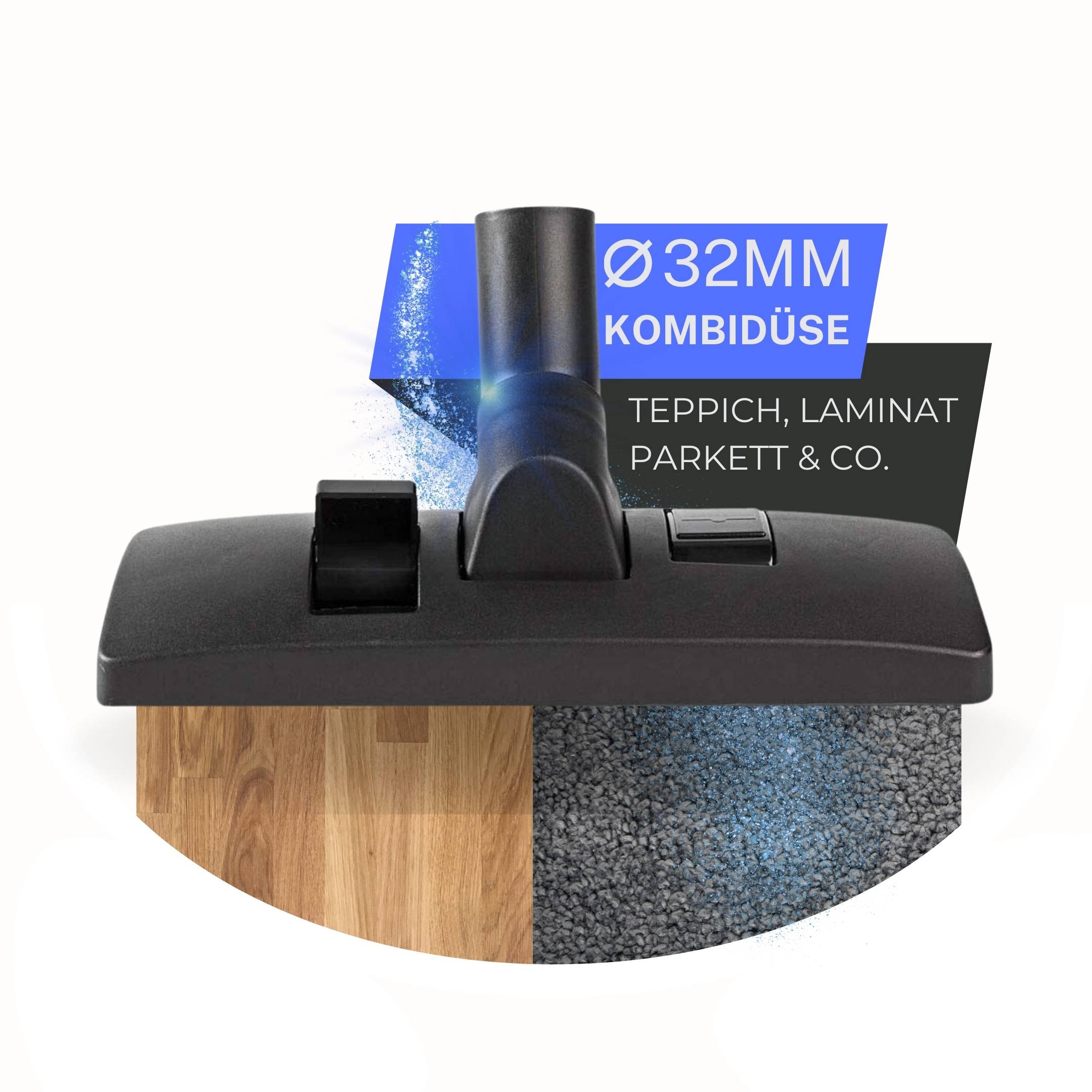 Staubsauger 32mm Bodendüse DN32 Kombidüse für AEG Electrolux Philips Numatic Ersatzteil Zentralstaubsauger Düse Bürste