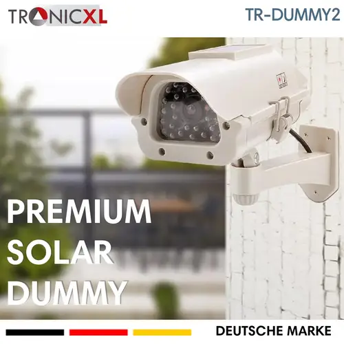 4x Dummy Premium Solar Überwachungs Kamera Attrappe Außen blinkende LED 4x Dummy Premium Solar Überwachungs Kamera Attrappe Außen blinkende LED