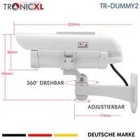 4x Dummy Premium Solar Überwachungs Kamera Attrappe Außen blinkende LED 4x Dummy Premium Solar Überwachungs Kamera Attrappe Außen blinkende LED