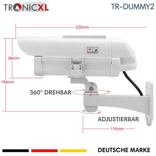 4x Dummy Premium Solar Überwachungs Kamera Attrappe Außen blinkende LED 4x Dummy Premium Solar Überwachungs Kamera Attrappe Außen blinkende LED