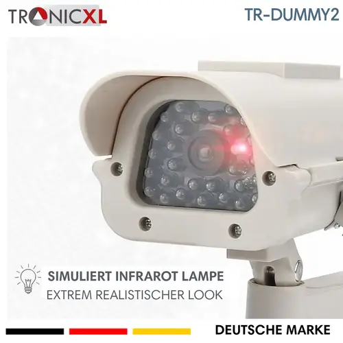 4x Dummy Premium Solar Überwachungs Kamera Attrappe Außen blinkende LED 4x Dummy Premium Solar Überwachungs Kamera Attrappe Außen blinkende LED
