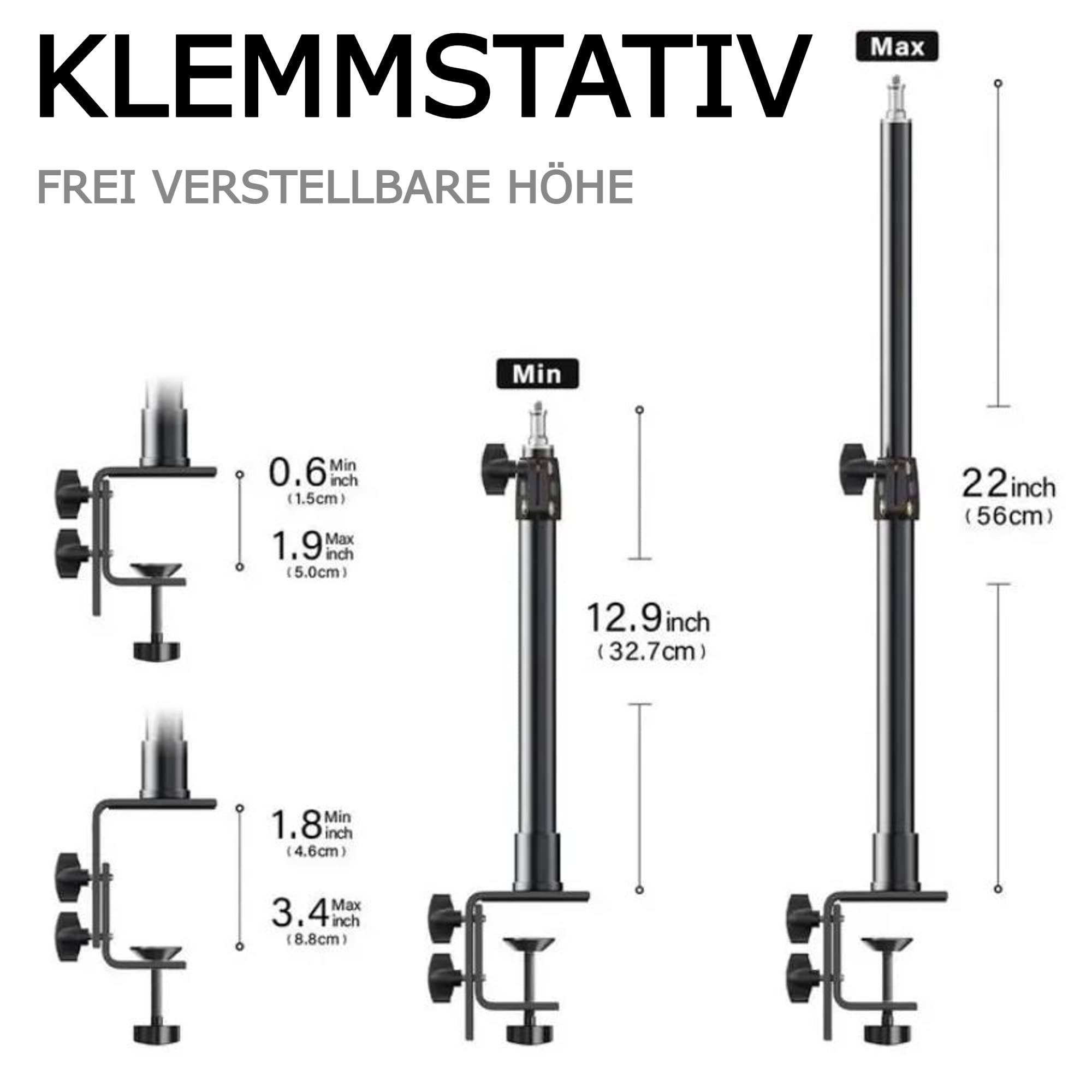 Klemm-Stativ Teleskop Halterung Kamera Tisch Ständer DSLR Tischstativ Klemme Kugelkopf Klemmstativ für Nikon Sony Canon
