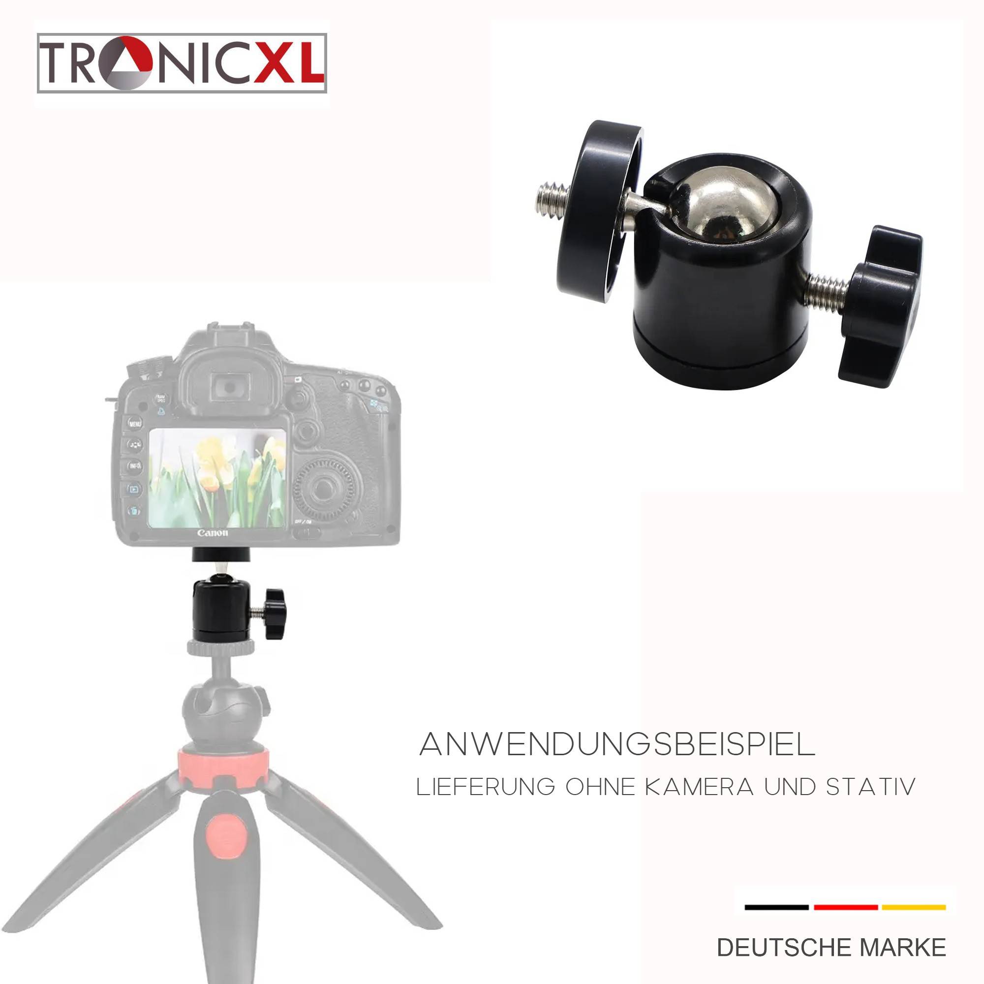 360° Kugelkopf Stativ Adapter 1/4" Stativkopf Foto Kamera Zubehör Kugelgelenk Adaptor