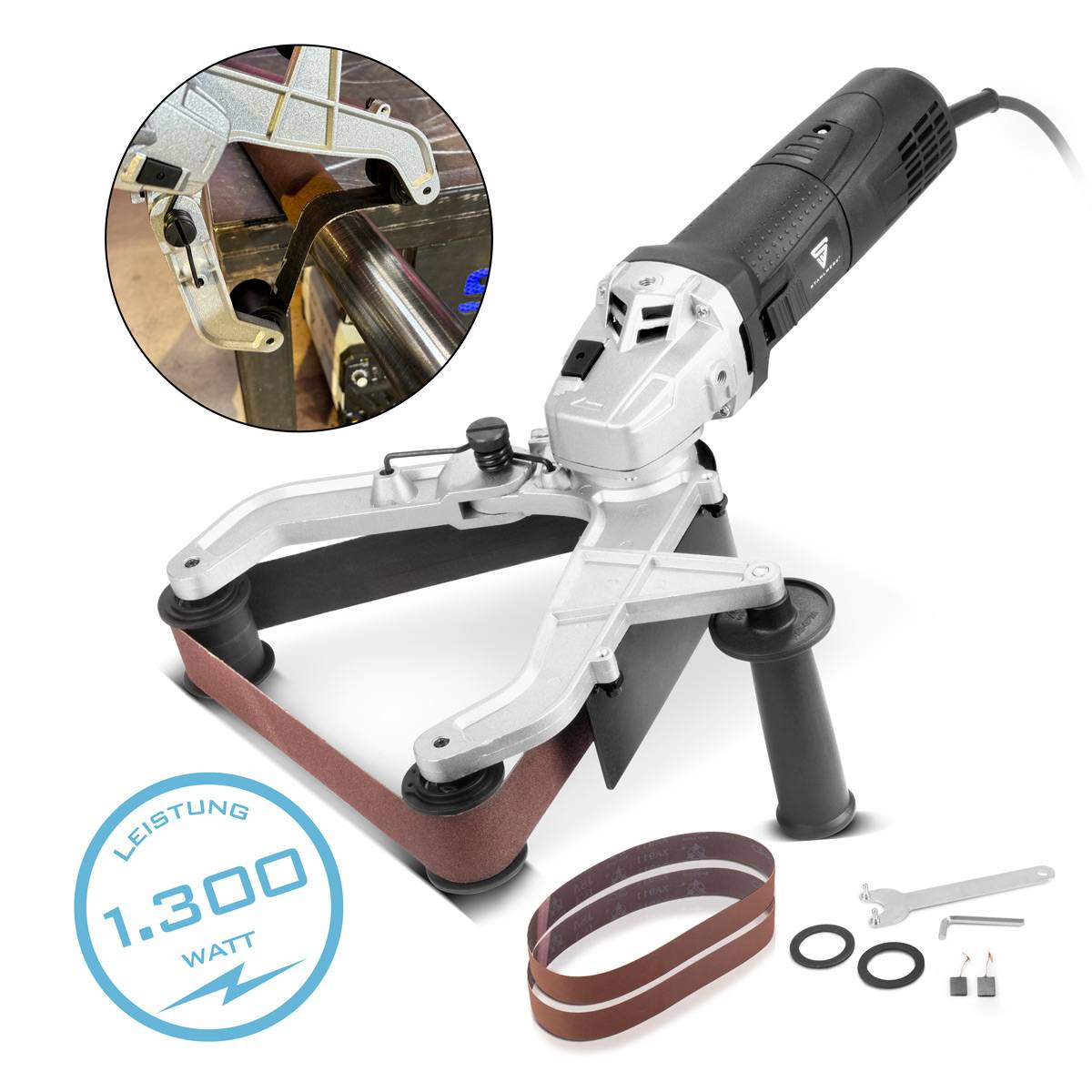 STAHLWERK Rohrbandschleifer RS-1300 ST mit 1.300 W und 1.100 - 3.200 U/min