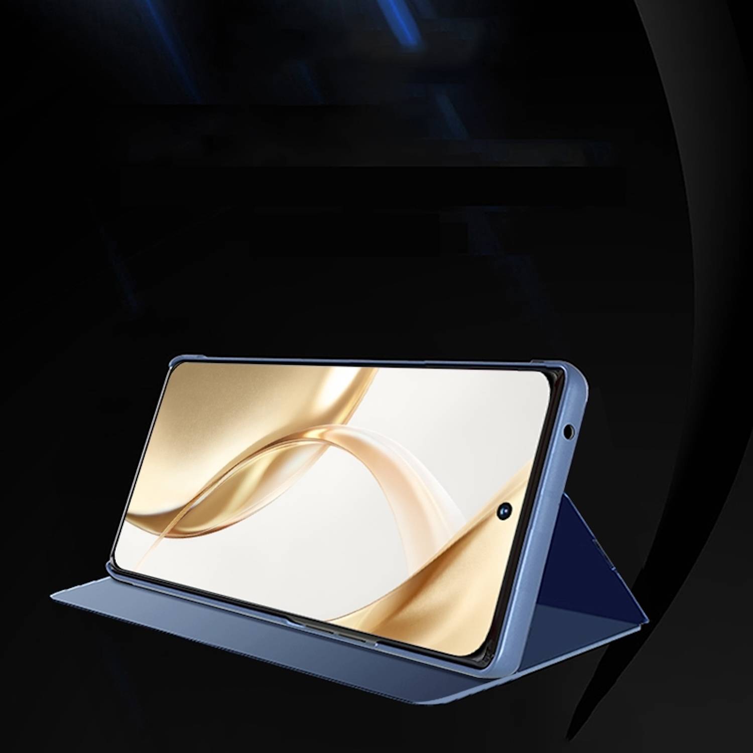 Für Honor 200 Pro View Spiegel Smart Wake UP Funktion Hülle Case Lila