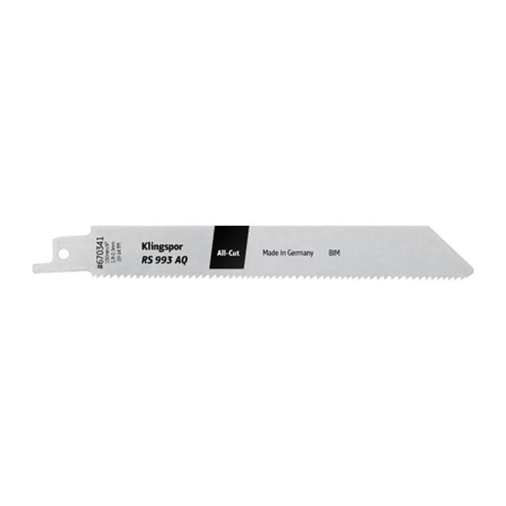 Bi-Metall-Säbelsägeblatt - RS 993 AQ Special - universell einsetzbar - Maße 19 x 150 x 0,9 mm - Nutzlänge 130 mm - Materialstärke 3 bis 10 mm - T