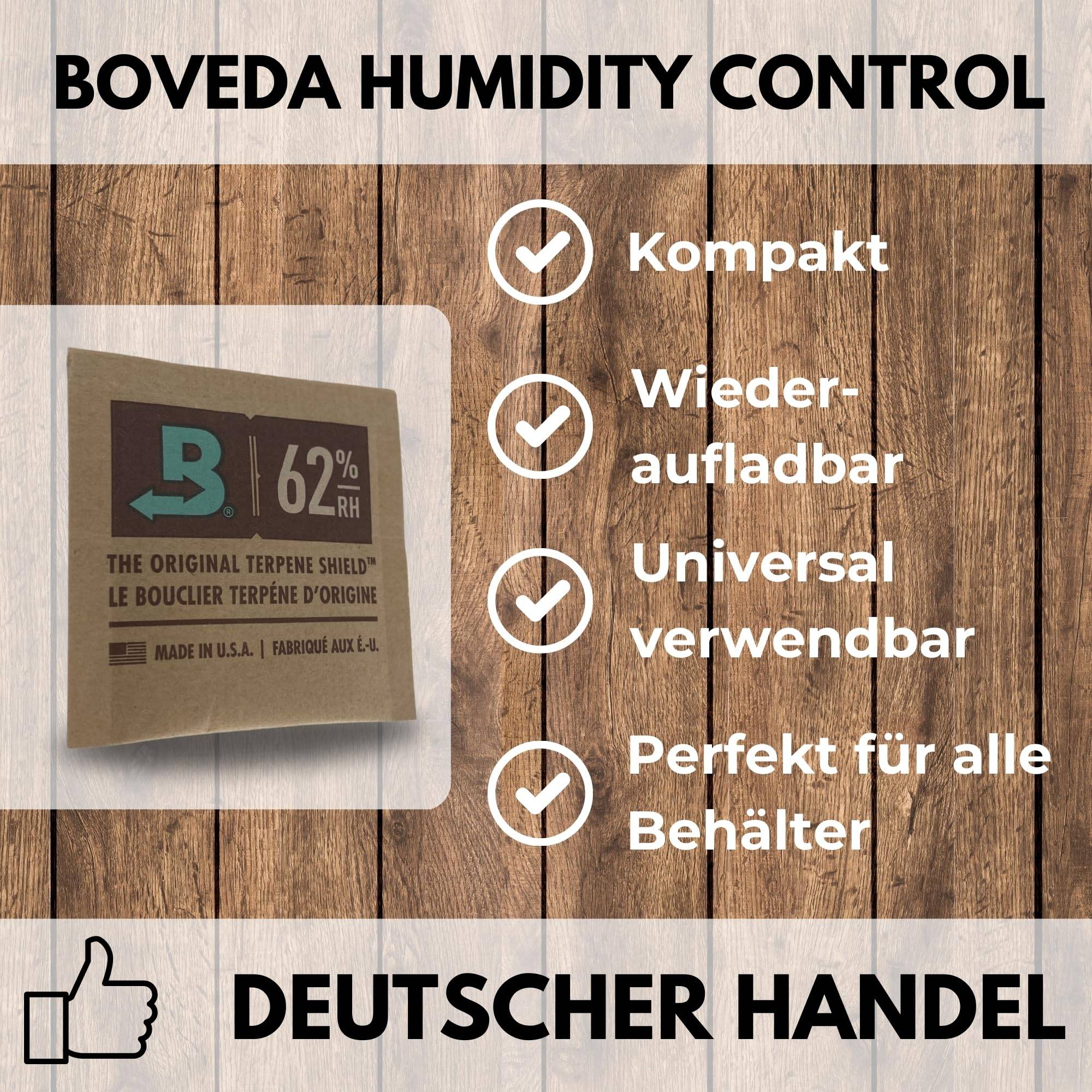 4x Boveda Größe 8 I 62% Feuchtigkeitsregler Aufbewahrung Grow für Ernte Luftfeuchtigkeit regulieren
