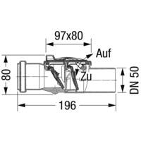 Kessel Rückstaudoppelverschluss DN50 Staufix, mit 2 Kunststoffklappen, grau