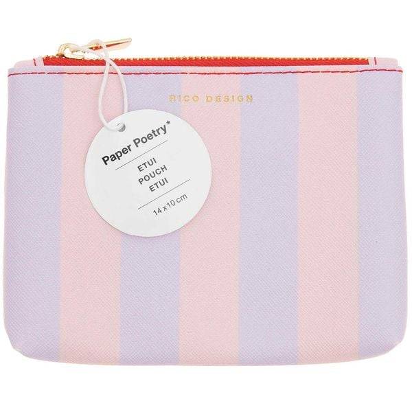 Etui S, Streifen, rosa/flieder, 13 x 9,5 cm