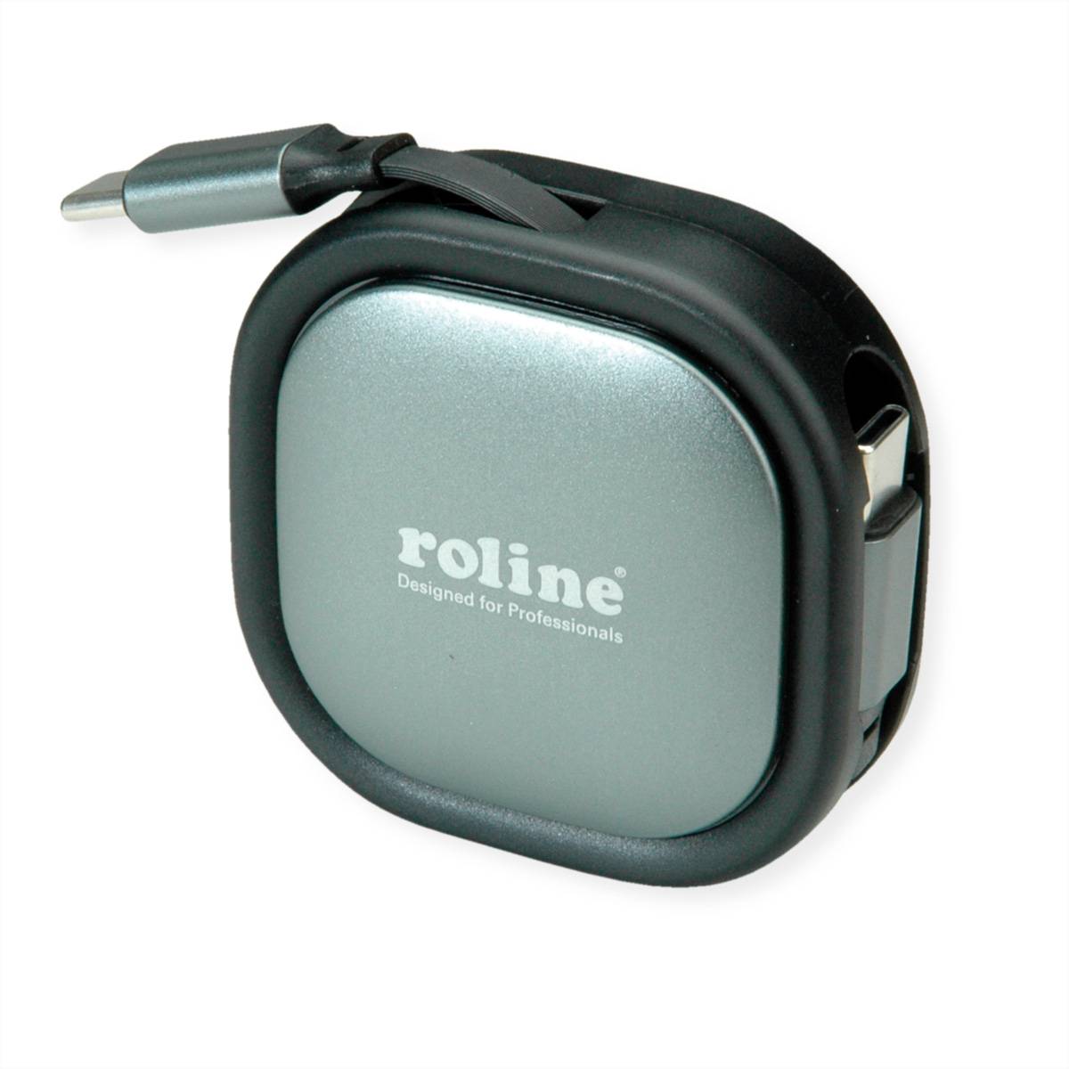 ROLINE USB 2.0 Aufrollbares Kabel, C-C ST/ST, schwarz, 1,2 m