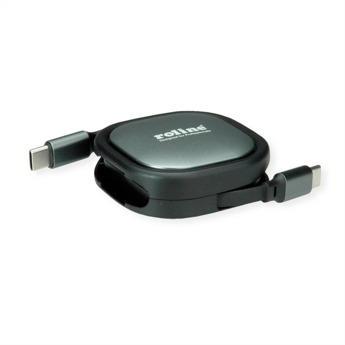 Aufrollbares USB-C-Kabel mit Anschlüssen an beiden Enden