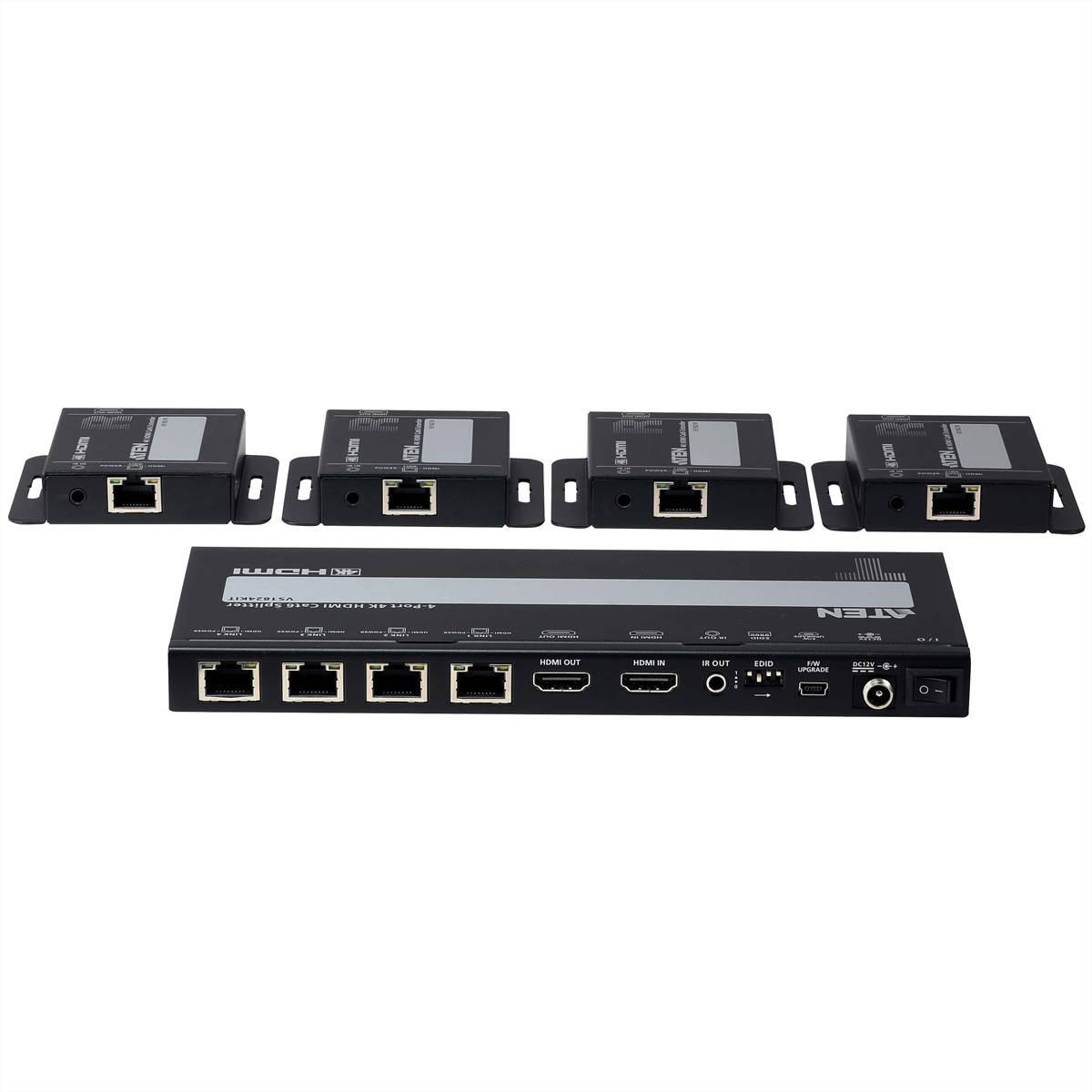ATEN VS1824KIT 4-Port 4K HDMI Cat6 Splitter mit 4 Empfänger