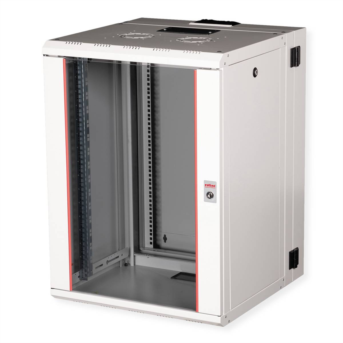 ROLINE 19-Zoll Wandgehäuse Pro 16 HE, 600x600 BxT zweiteilig schwenkbar grau