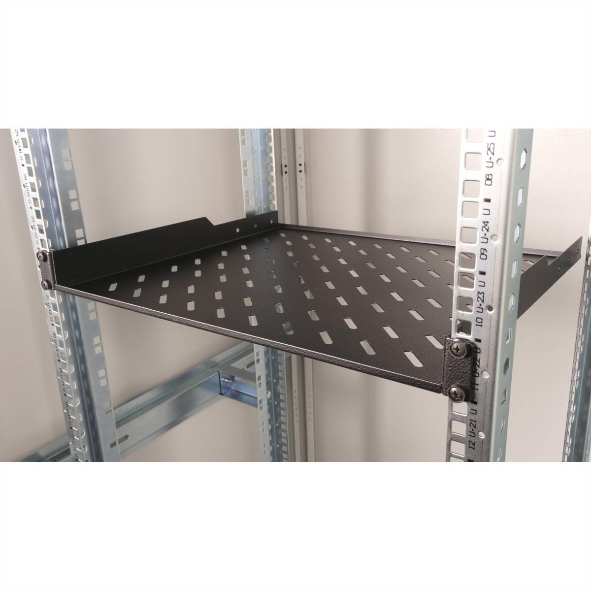 Roline - Rack - Regal - 400 mm tief, Tragfähigkeit 15 kg - RAL 9005, Jet Black - 1U - 48.3 cm (19"")