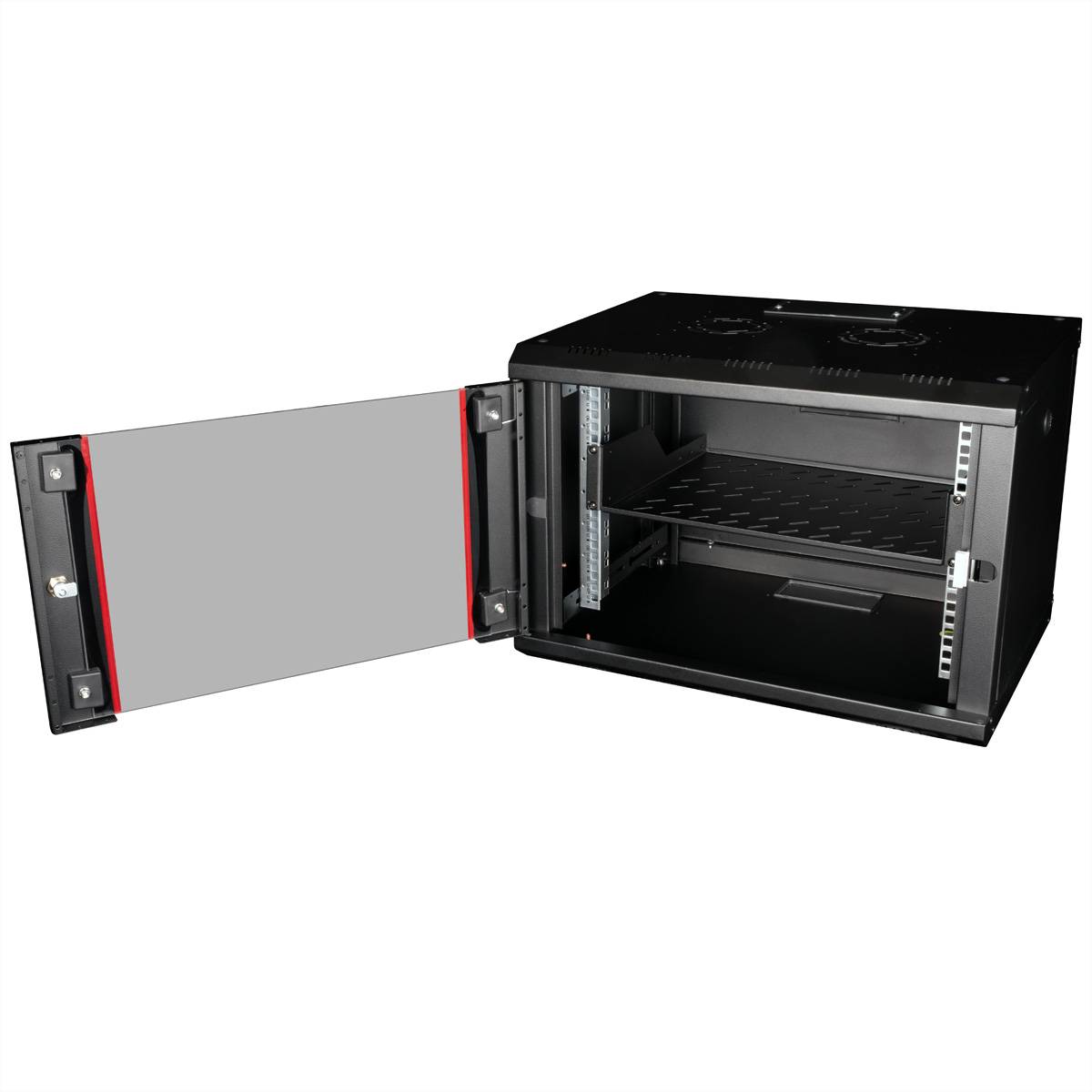 Roline - Rack - Regal - 350 mm tief, Tragfähigkeit 25 kg - RAL 9005, Jet Black - 2U - 48.3 cm (19"")