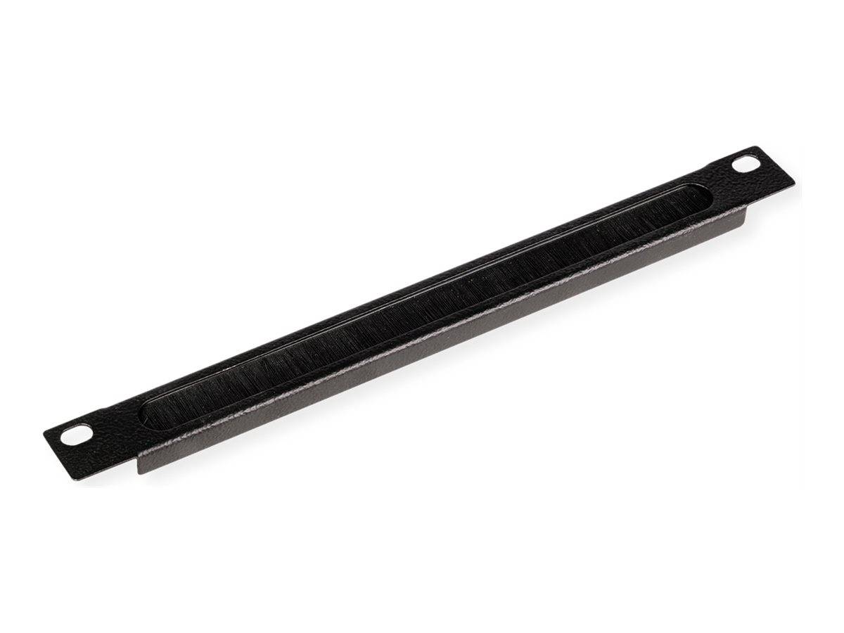 ROTRONIC-SECOMP - Roline - Kabeleingangsplatte für Rack - mit Bürstenstreifen - Jet Black, RAL 9005 - 0.5U - 25.4 cm (10