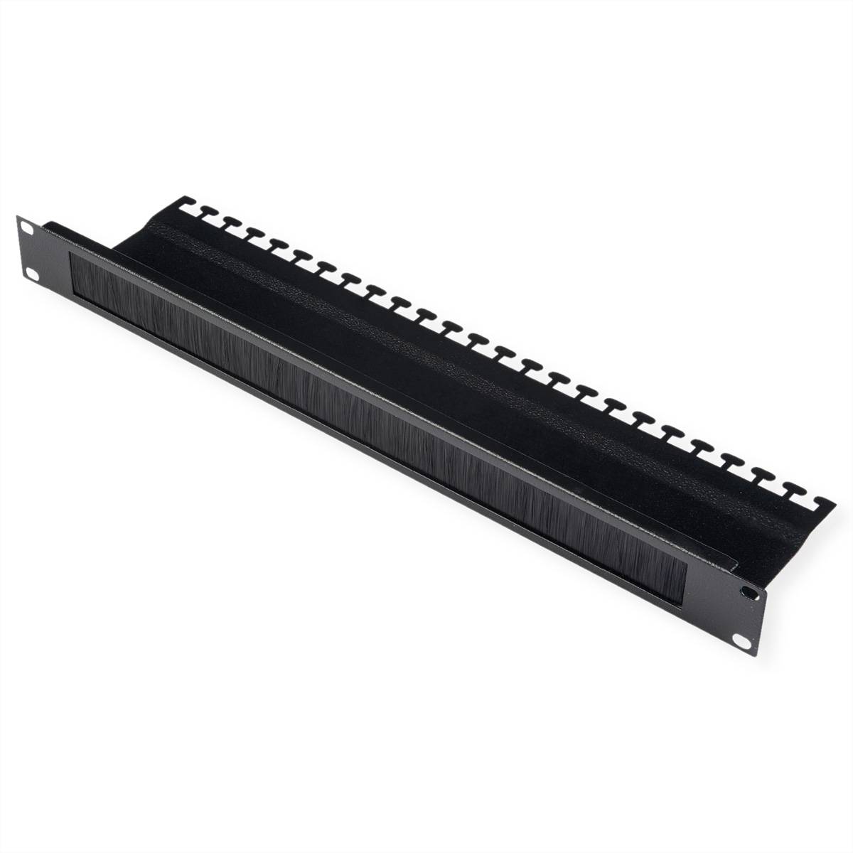 ROTRONIC-SECOMP - Roline - Kabeleingangsplatte für Rack - mit Bürstenstreifen - Jet Black, RAL 9005 - 1U - 25.4 cm