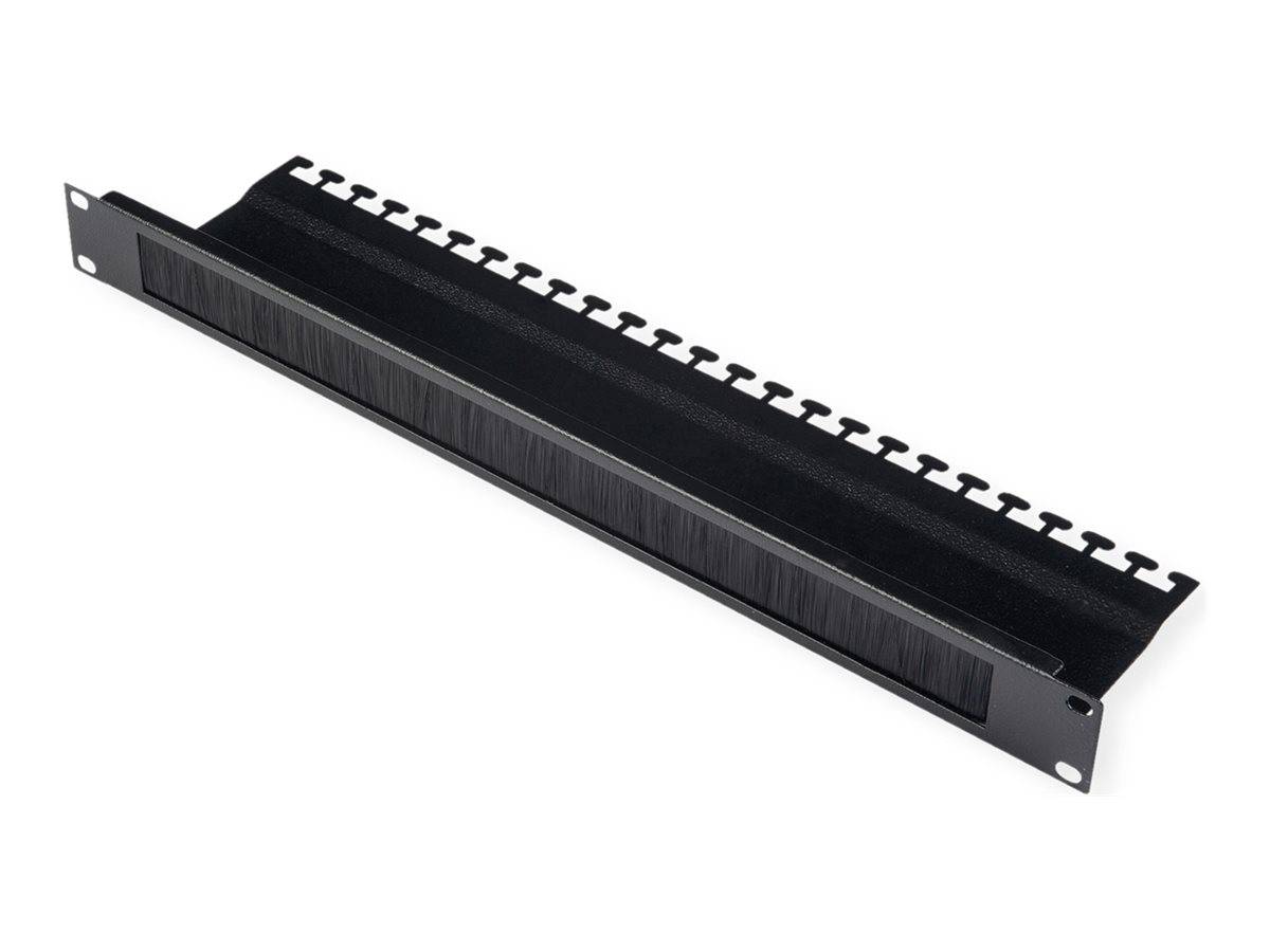 ROTRONIC-SECOMP - Roline - Kabeleingangsplatte für Rack - mit Bürstenstreifen - Jet Black, RAL 9005 - 1U - 25.4 cm