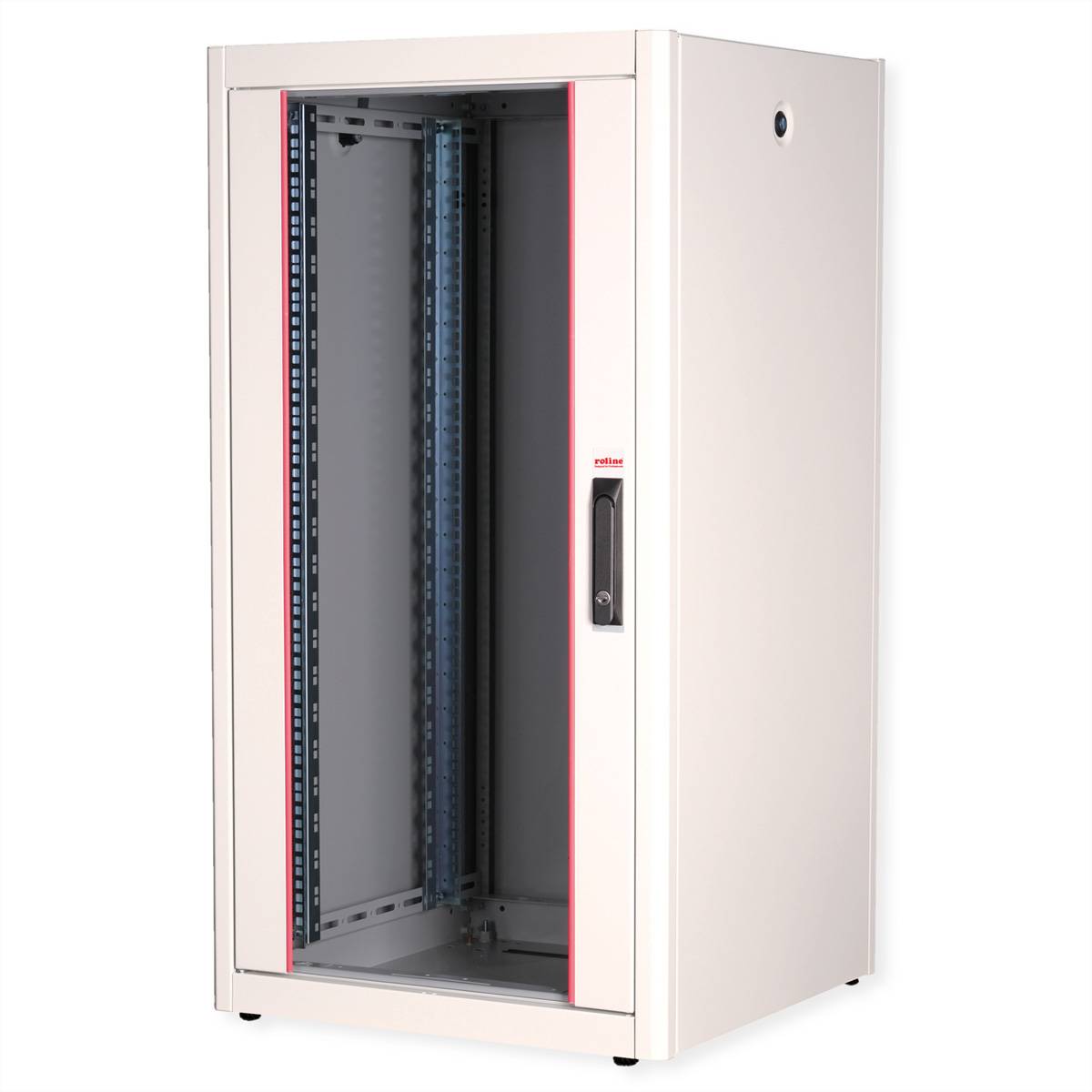 Roline Basic - Schrank Netzwerkschrank - Glas Tür, 600x800 BxT - RAL 7035, Hellgrau - 22U - 48.3 cm (19"")